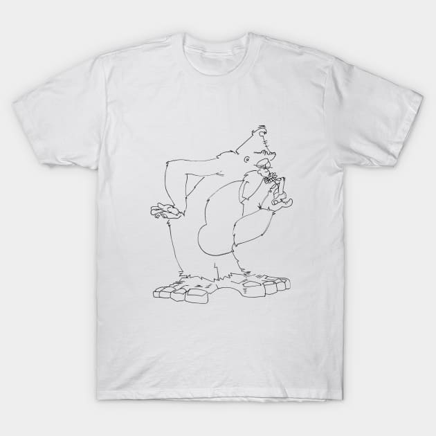 Large Feet smelling a flower T-Shirt by Mike's Designs